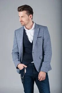 Мужской пиджак под джинсами