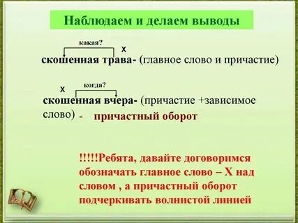 У причастия есть зависимое слово примеры Причастный оборот и определяемое слово примеры