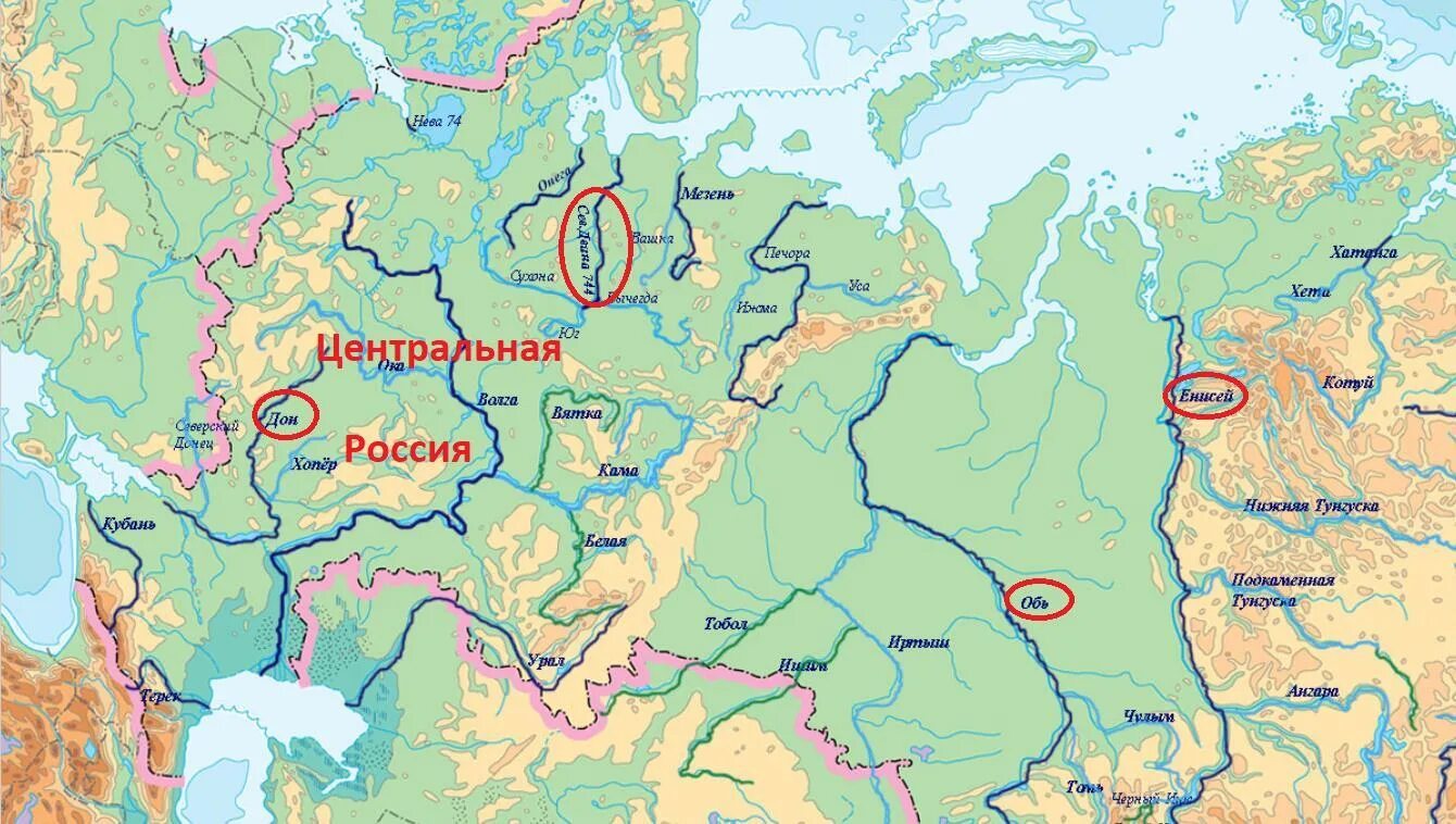 В какой части россии находятся озера. Крупные реки на физической карте России. Крупные реки России на карте. Реки Лена Обь и Енисей на карте России. Реки Енисей и Лена на карте России.