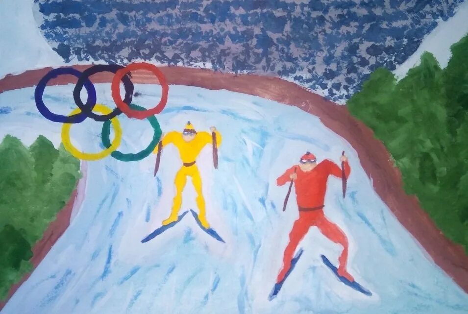 Рисование 4 класс олимпийские игры. Рисунок на тему спорт. Олимпийские игры детские рисунки. Детские рисунки про Олимпиаду.