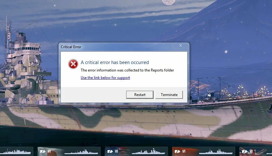 Ошибка critical Error. Ошибка a critical Error occurred. Ошибка WOT Error information has been collected. World of Warships ошибка critical Error has been occurred.