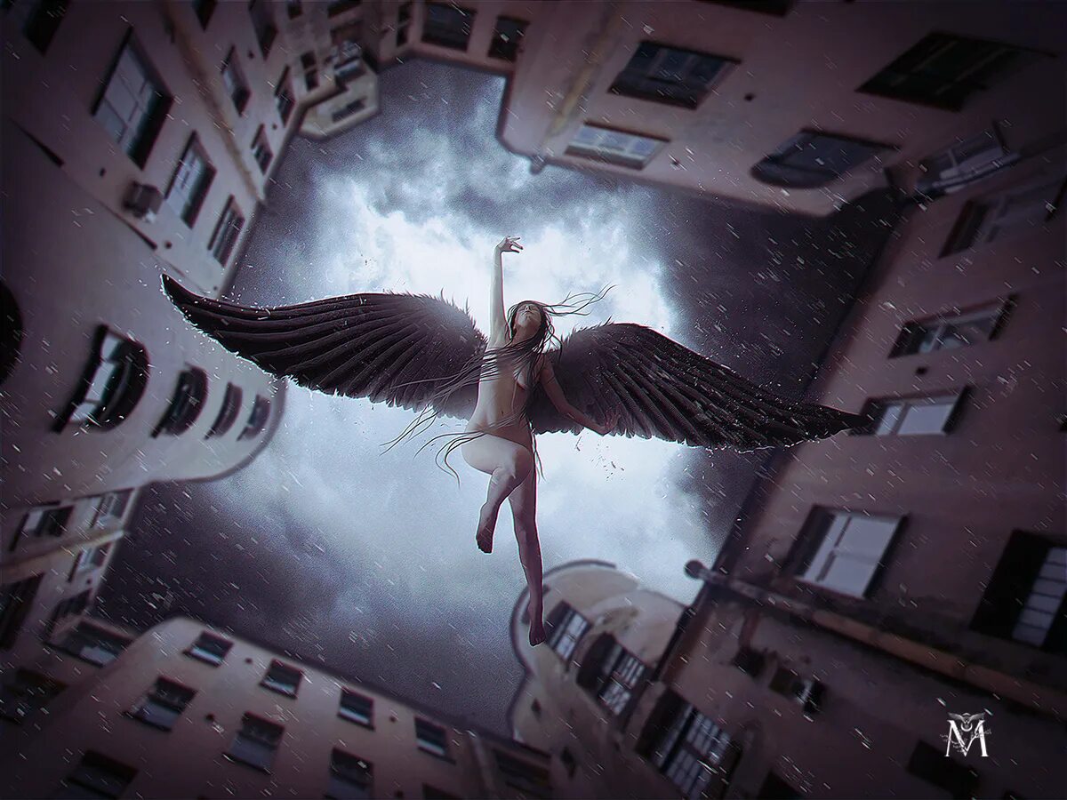 полет над городом арт. ангел на крыше. крыльями над города. ангел с расправленными крыльями. ангел.