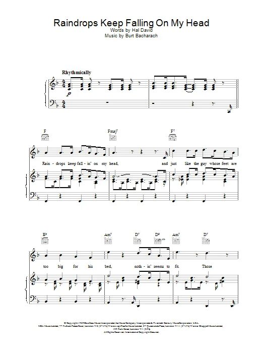 Raindrops keep falling on my head ноты. Raindrops keep falling on my head ноты для фортепиано. Raindrops keep falling on my head ноты. Raindrops keep falling on my head си бемоль мажор ноты. Raindrops keep falling on my head ноты для фортепиано.