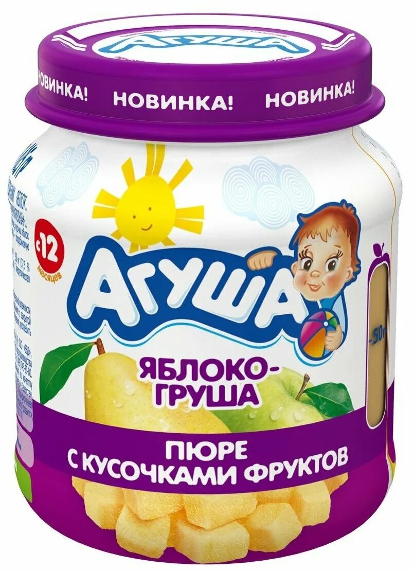 Пюре Агуша яблоко груша. Яблочное пюре Агуша. Агуша яблоко груша. Пюре Агуша яблоко-груша с кусочками фруктов (с 12 месяцев) 105 г, 2 шт.