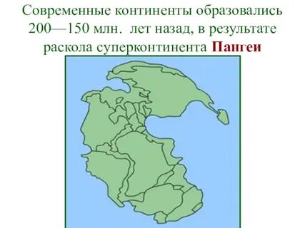 Какие материки образовались после раскола лавразии