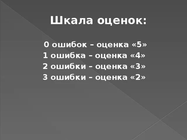 Оценка 5. Шкала оценок 1 ошибка. Шкала оценок по ошибкам. Оценка 3.