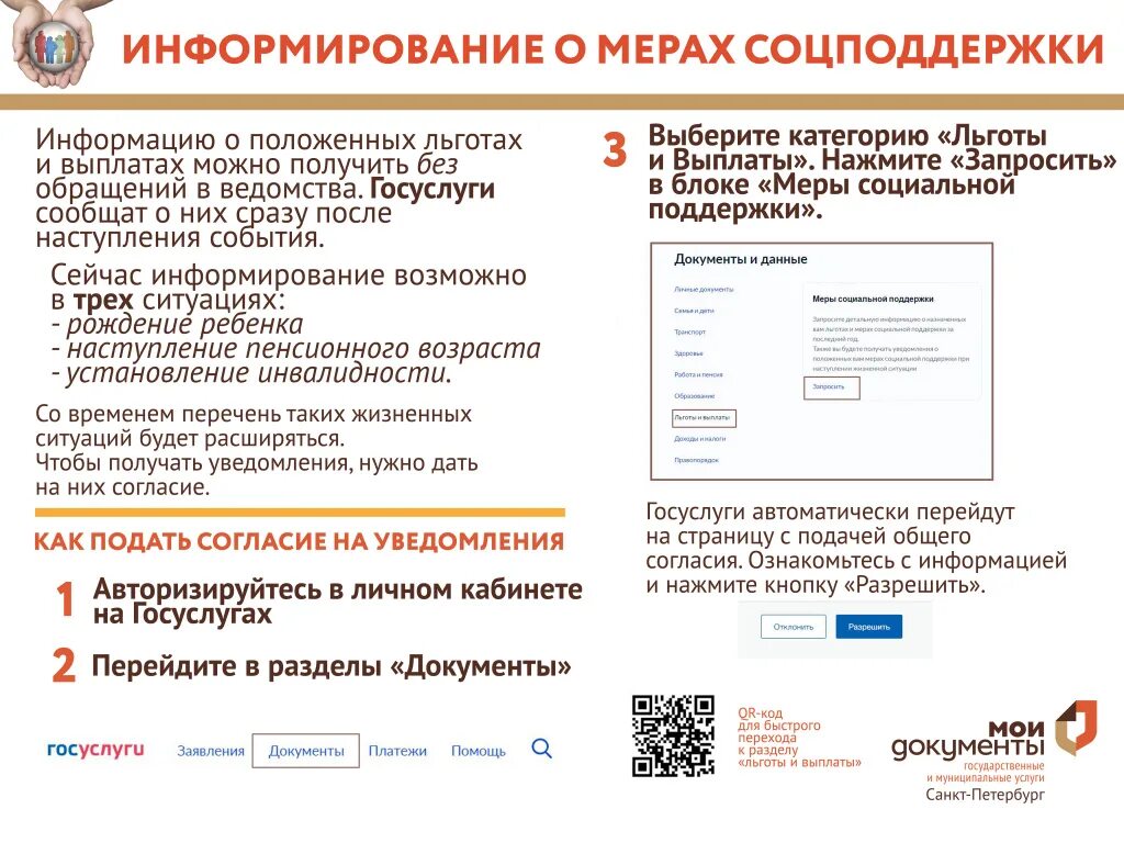 Документ подтверждающий право на меру социальной поддержки. Информирование о мерах социальной поддержки через госуслуги. Об информировании о мерах соц поддержки. Оповещение о мерах социальной поддержки. Информирование граждан о государственной социальной помощи.