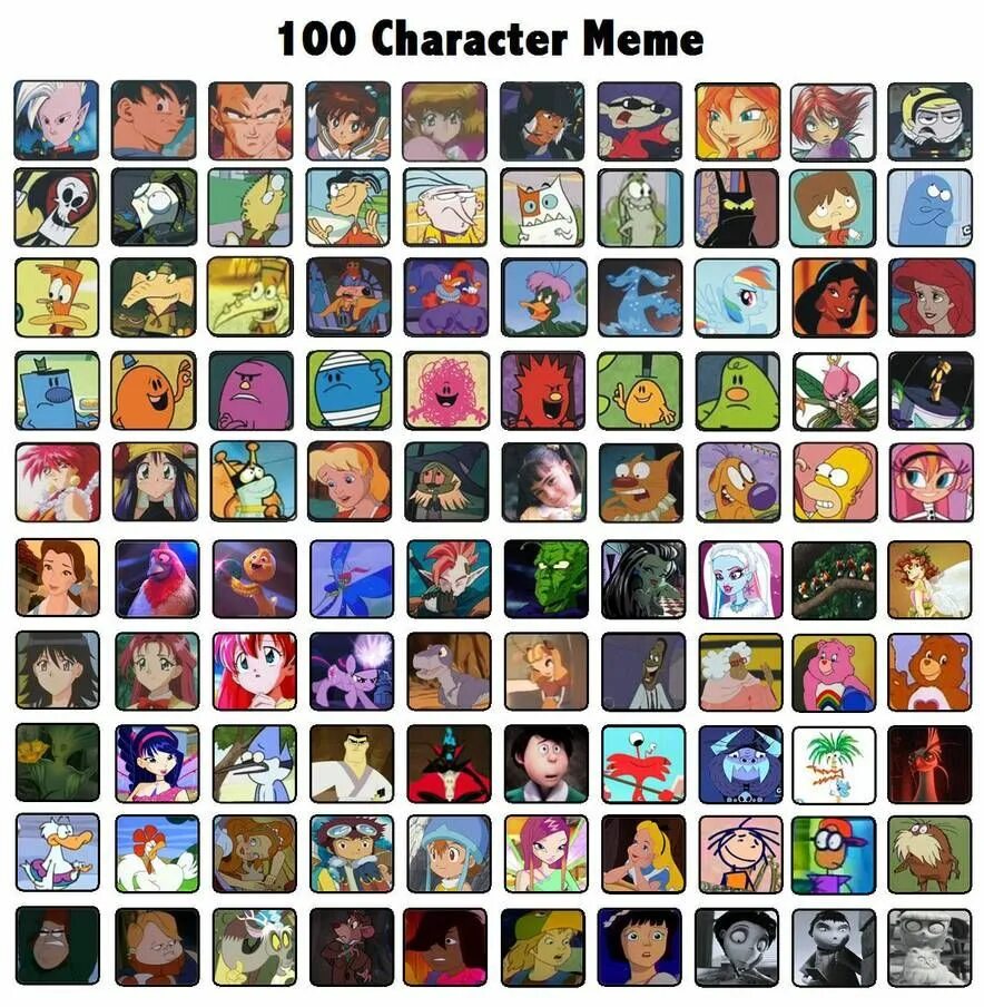 Memes characters. 100 Character meme. 100 Character meme шаблон. 100 Character list. 50 Character list.