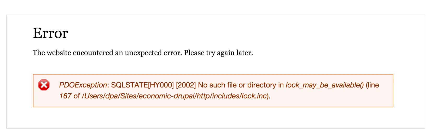 Unexpected Error. Ошибка 1049 MYSQL. Exception: SQLSTATE[08004] [1040] too many connections. Again later.