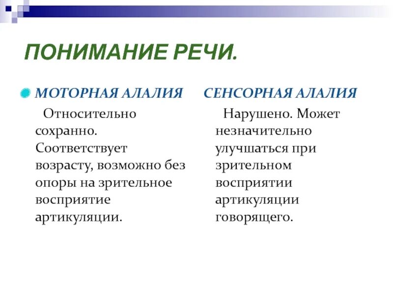 Моторная алалия. Моторная алалия понимание речи. Речь при моторной алалии. Сенсорная алалия. Артикуляционная алалия