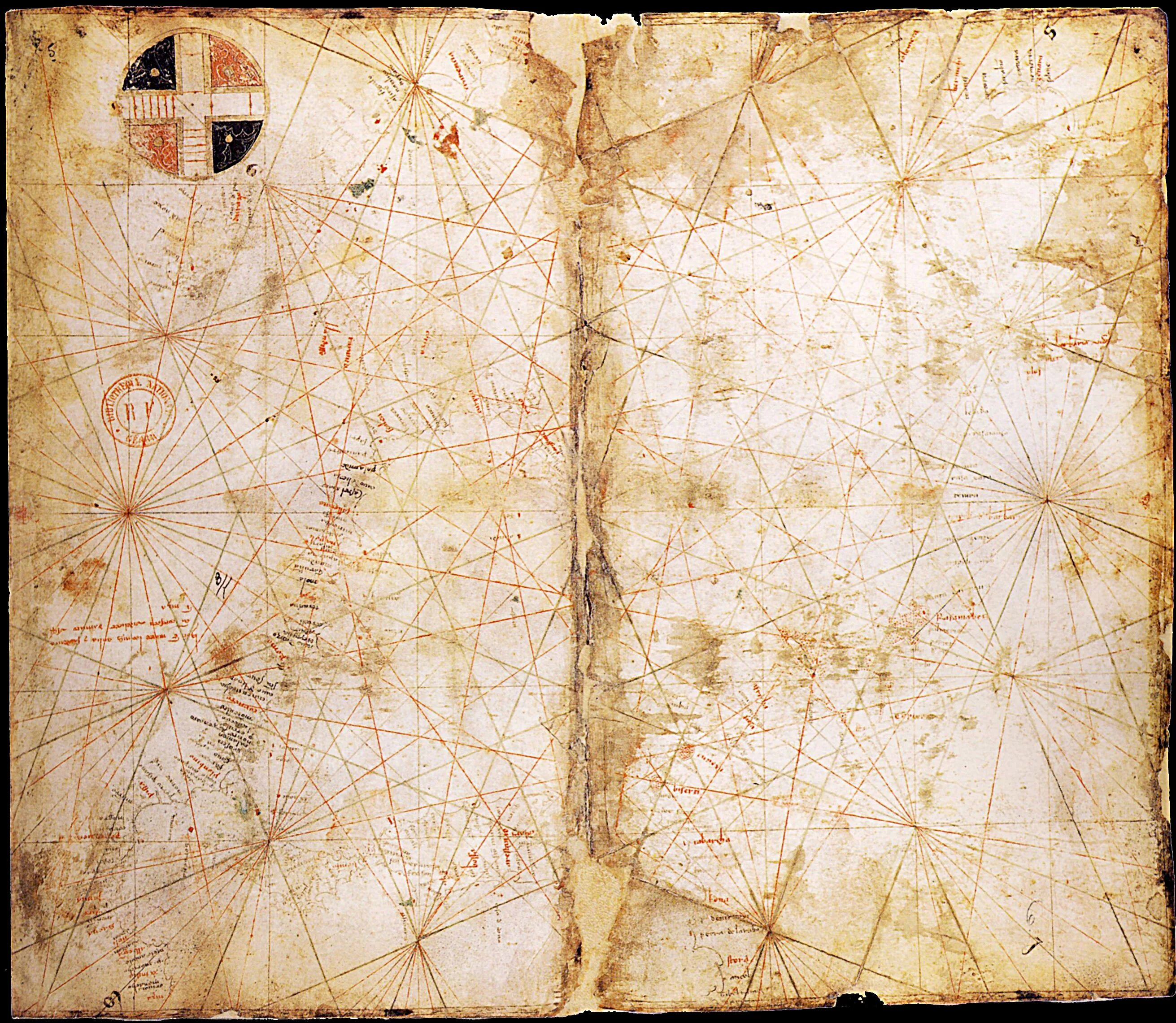Пьетро Весконте, 1313. Старый пергамент карта. Старинная карта на пергаменте.
