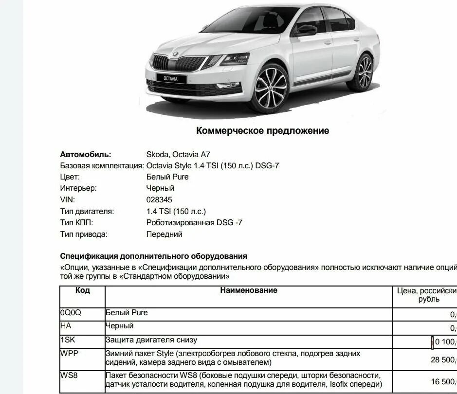 Сколько литров бак шкода. Вин Skoda Octavia a7 2020.