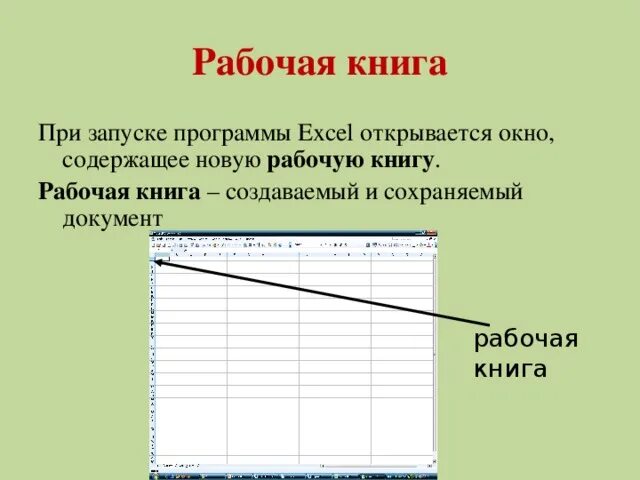 Новая рабочая книга excel