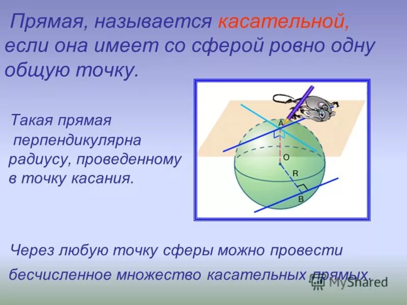 Сколько касательных можно провести через данную точку. Прямая касательная к шару. Какая прямая называется касательной к шару. Касательная плоскость к шару. Какая плоскость называется касательной к шару.