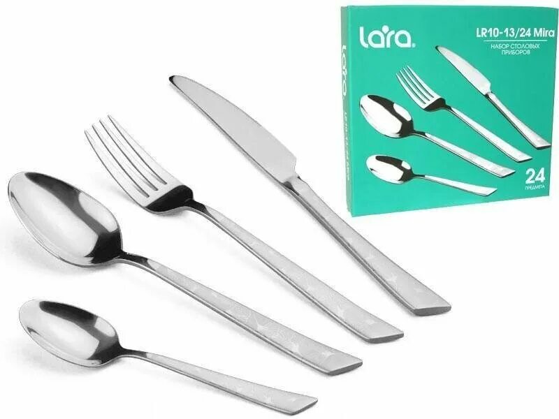 набор столовых приборов lara lr10-15/24 vega 6 персон 24 пр зерк полировка сатин. набор столовых приборов lara "vega" lr10-15/24 24 предмета. Lara / набор столовых приборов vega, 24 пр. набор столовых приборов lara. ,остр.