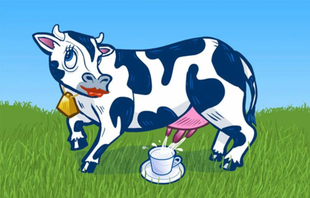 Покажи картинку молока. Корова молоко. Молоко из коровы. Корова с ведром. Корова для молока.