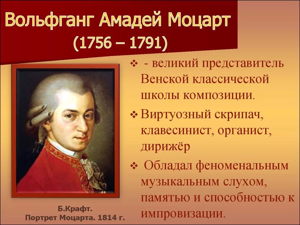 Жизнь и творчество моцарта 5 класс