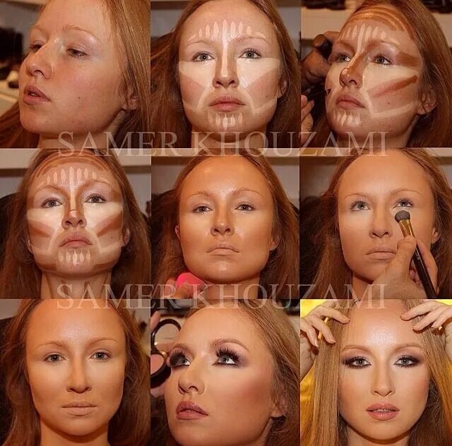 Makeup face chart for a round face like Adele's. Contour makeup, Unique makeup, 