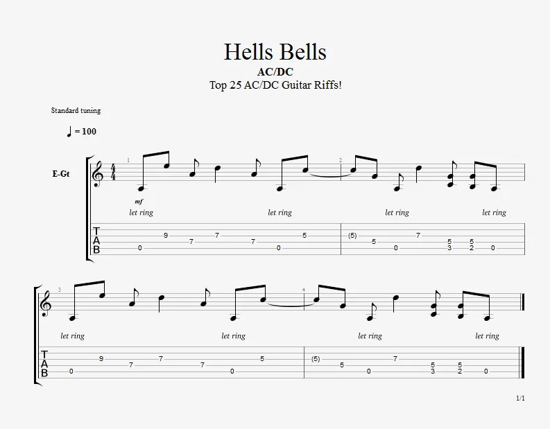 Hell tabs. Ас дс табы для электрогитары. hells bells ac/dc ноты. hells bells табы. hells bells ноты для гитары.