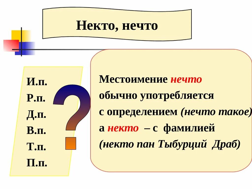 Урок русского языка 6 класс неопределенные местоимения. Нечто местоимение. Некто местоимение. Местоимения некто нечто. Местоимения 6 класс.