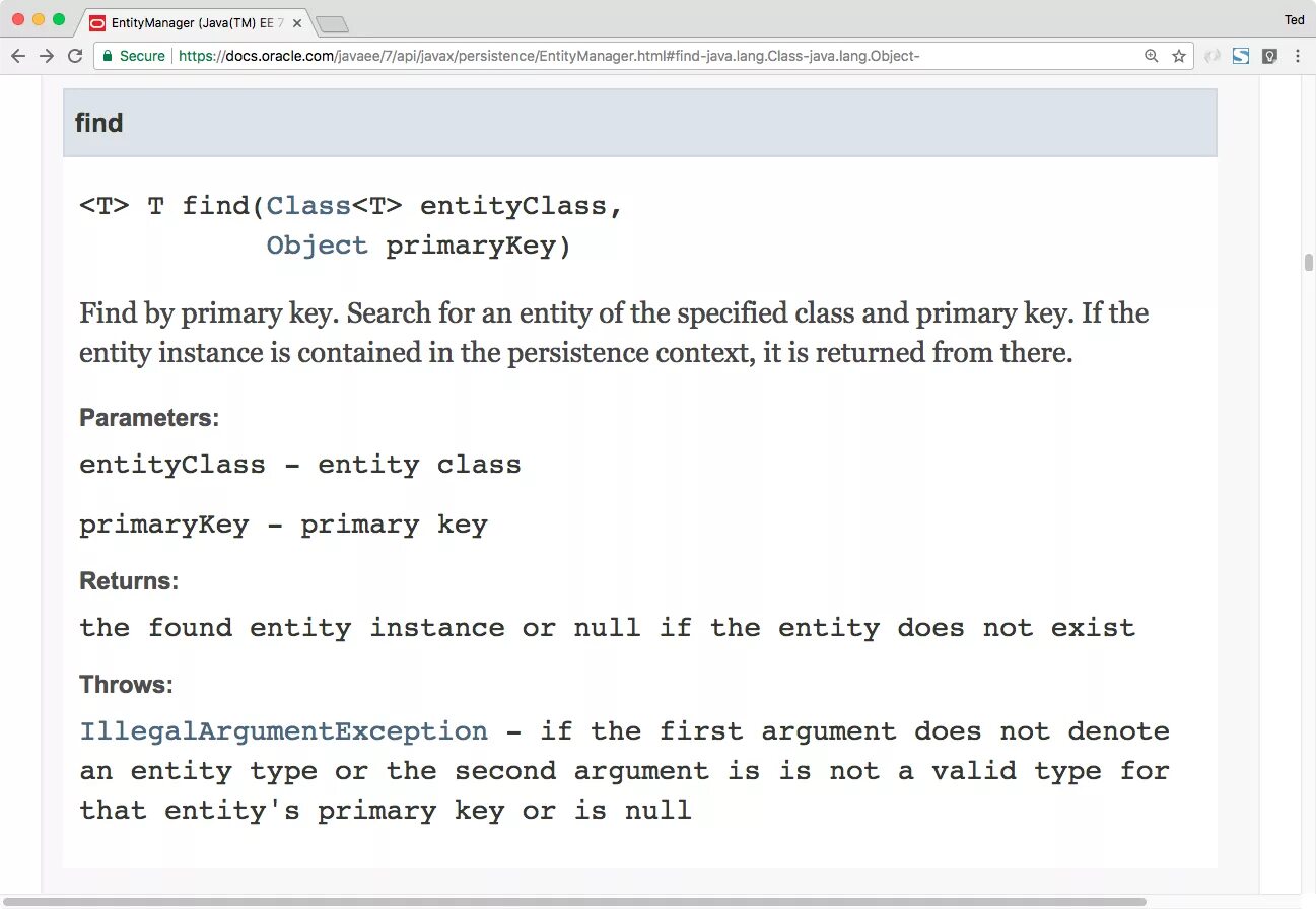 Java find class. Throws java. entity manager java. @entity class java. persistence context.