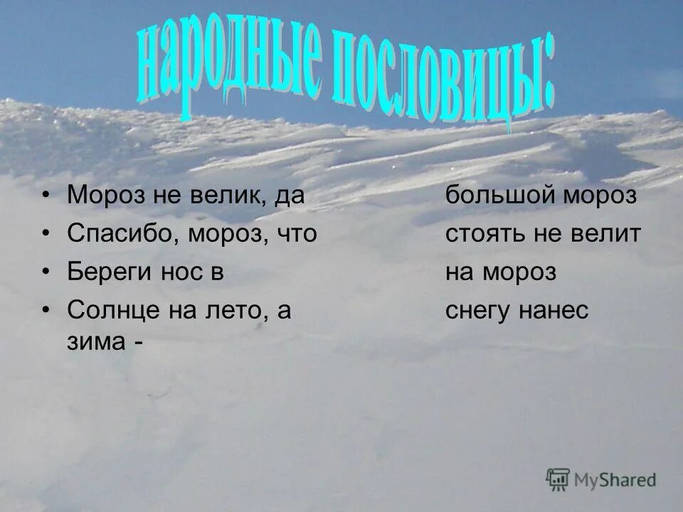 загадка одиннадцать или адиннадцать. оймякон туман изморозь. жгуч мороз трескучий. спасибо мороз что снегу нанес. сколько месяцев длится зима.