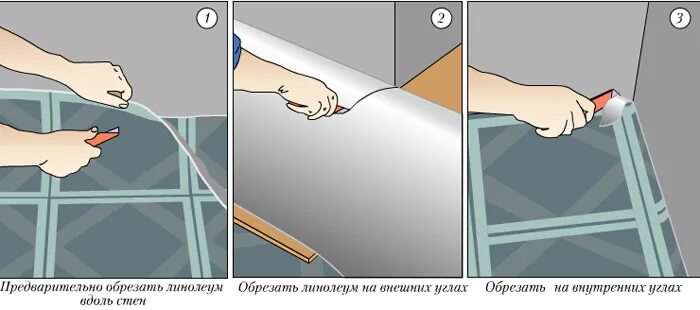 Как правильно отрезать линолеум. Подрезка линолеума. подрезка линолеума в углах. подрезать линолеум в углах. подрезка линолеума в углах помещения.