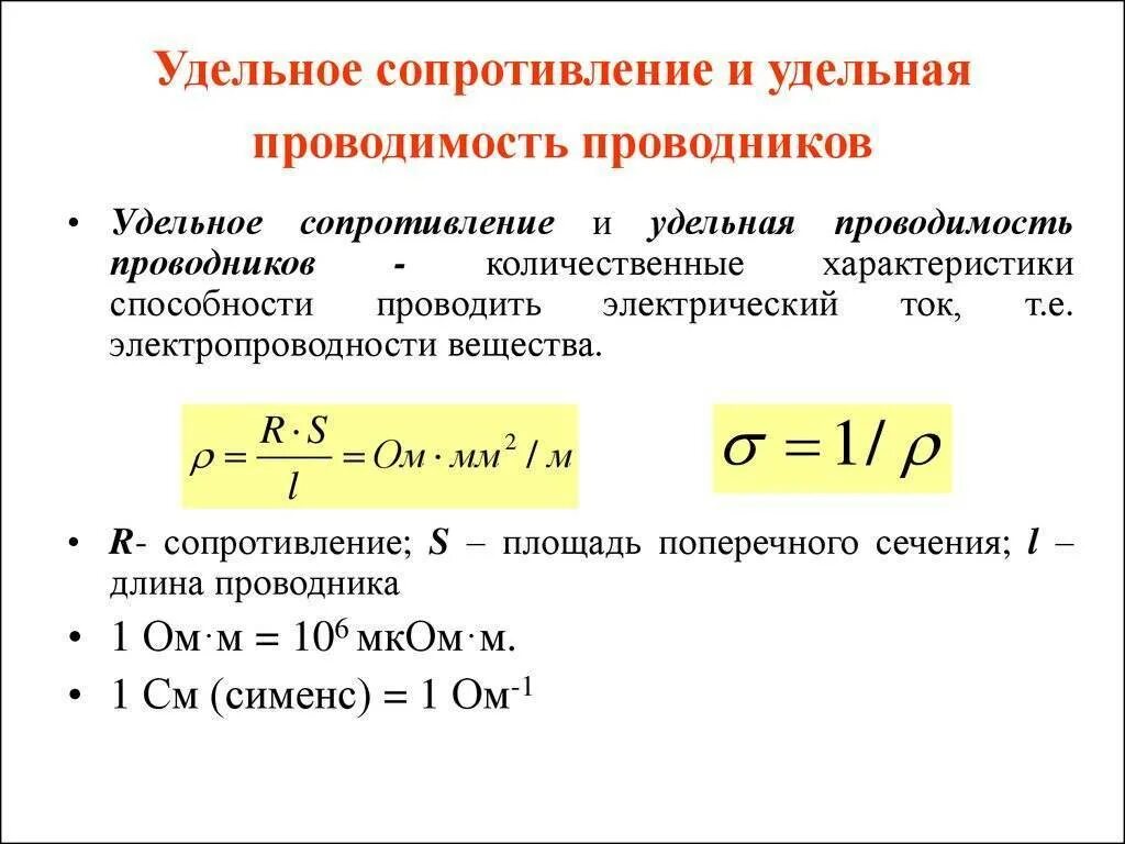 Удельное сопротивление буква в физике. Удельная электрическая проводимость проводника y. удельная проводимость проводника формула. формула сопротивления с удельным сопротивлением. что такое удельное сопротивление и удельная проводимость проводника.
