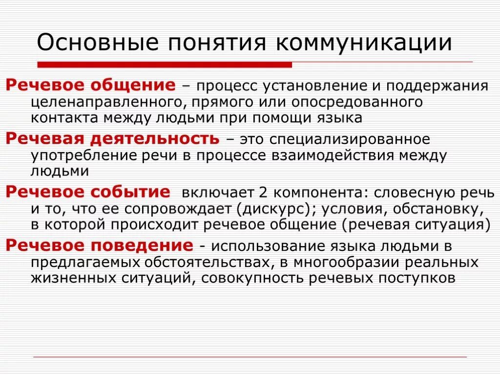 Закономерности речевого общения. Основные принципы речевой коммуникации. Базовые принципы речевой коммуникации. Основные понятия коммуникации. Основные виды речевого общения.