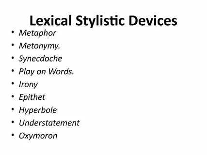 Expressive stylistic devices