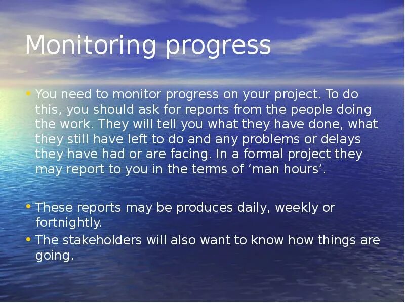 Monitor progress. Monitoring the progress. maintenance progress monitoring. agency task slide. tasks about a p a.