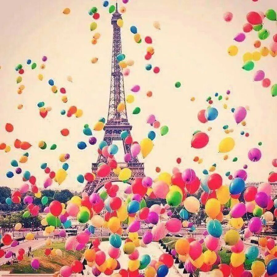 Открытки с воздушными шарами с днем рождения. Открытка с днём рождения шарики воздушные. Поздравляю (шарики). Воздушные шары Париж.