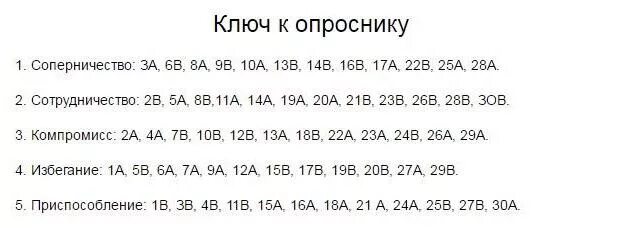 Ответы на тесты Томаса 1. Опросник Томаса 1 ответы. Опросник к. Томаса «конфликтное поведение». Ключ к тесту Томаса типы поведения в конфликте. Методика конфликтов томаса