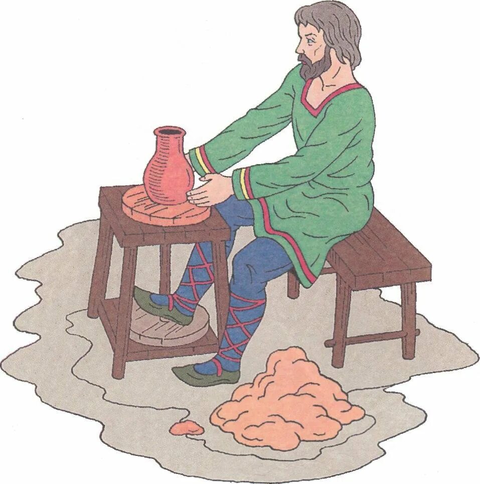 Гончарный круг в древней руси. Гончар картина. Композиция гончар. Гончар рисунок. Ремесленник рисунок.