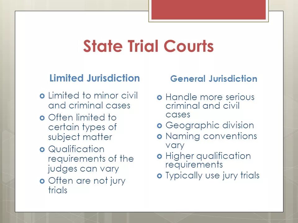 As is often the case. Trial court. types of jurisdiction. types of criminal cases. subject-matter jurisdiction.