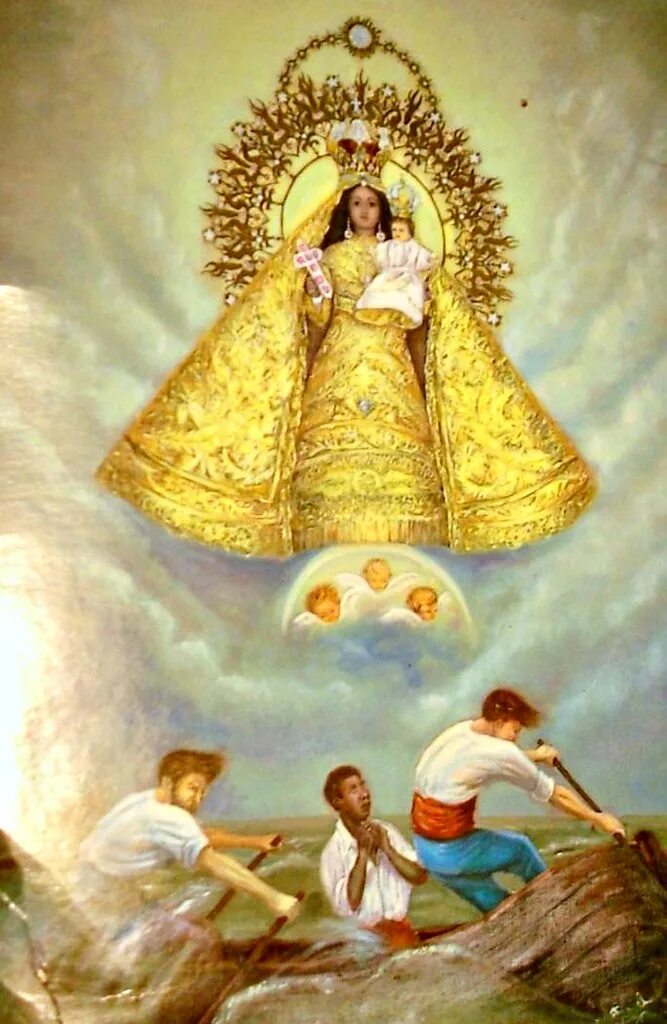 La virgen de la. Икона Пресвятой Девы Каридад. Базилика Каридад-дель-Кобре. La Caridad Королева Кубы. Богородица смотрит вверх.