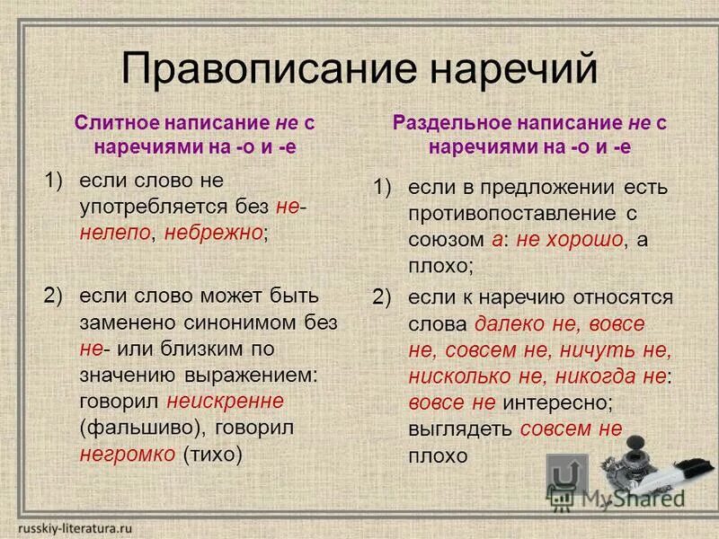 правила слитного написания не с наречиями. правописани еге с наресиями. как пишется не с приведенными наречиями. не слитно или раздельно. как пишется не с приведенными наречиями.