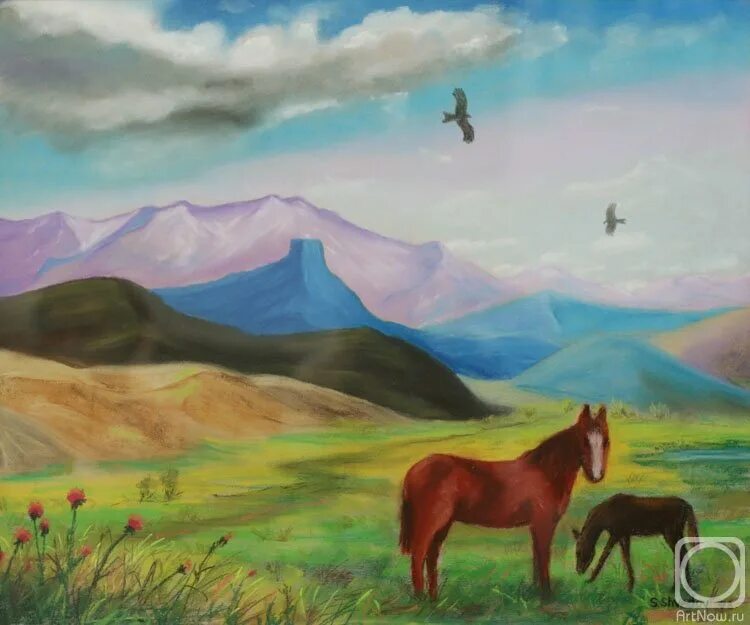 рисунок природы казахстана