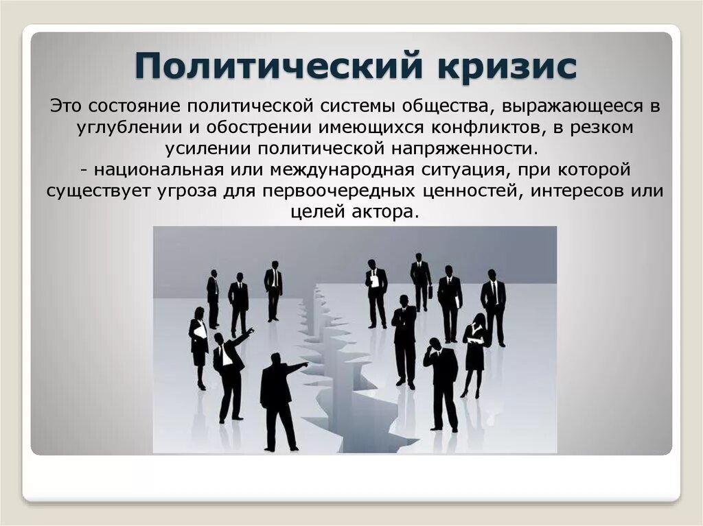 Конфликт власти и общества. Политический кризис. Политические конфликты и кризисы. Виды политических кризисов. Причины политического кризиса.