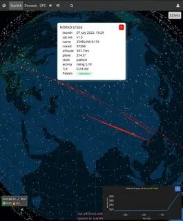 Пролет спутников starlink
