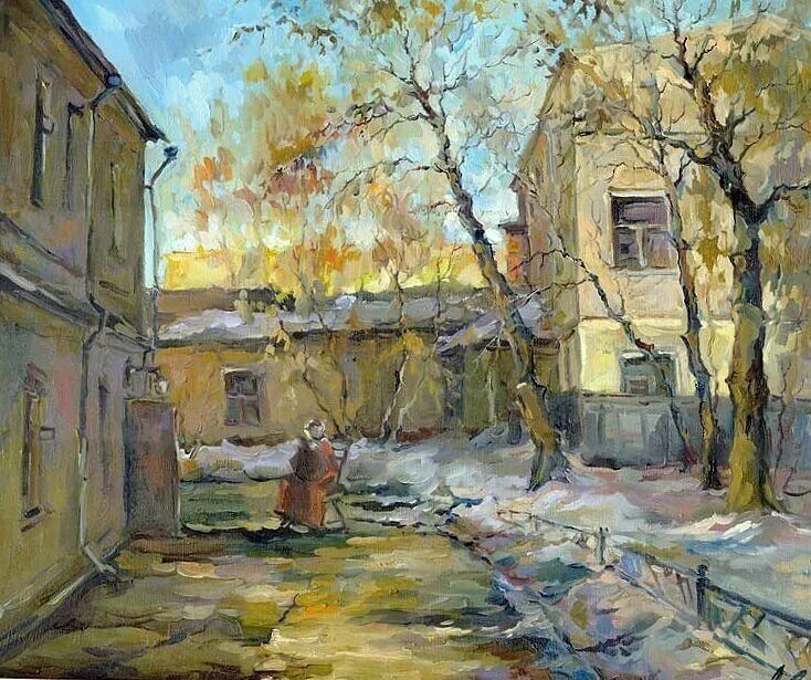 Двор художников. Весенняя москва живопись анна чарина. чарина анна анатольевна художник. анна чарина старый дворик на пресне. чарина анна дворик весна.