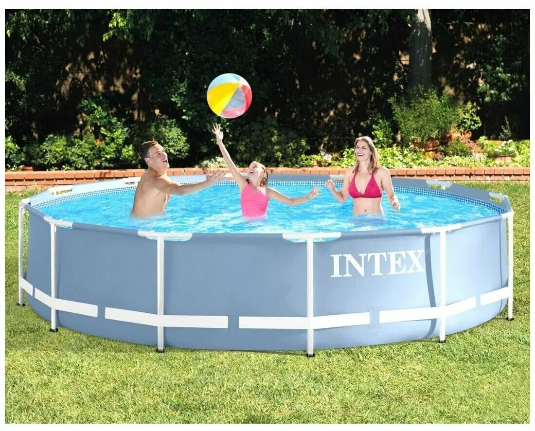 Бассейн высота 100 см. Бассейн интекс 26700. бассейн intex prism frame 26718. бассейн интекс 3.05 на 76. intex 26716np.