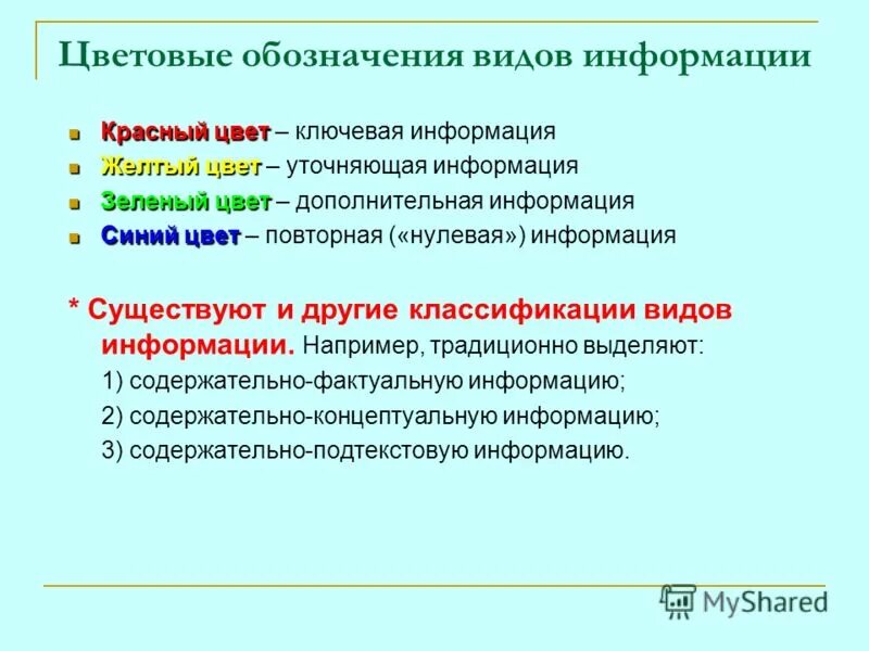Содержательно подтекстовая информация. Содержательно подтекстовая информация