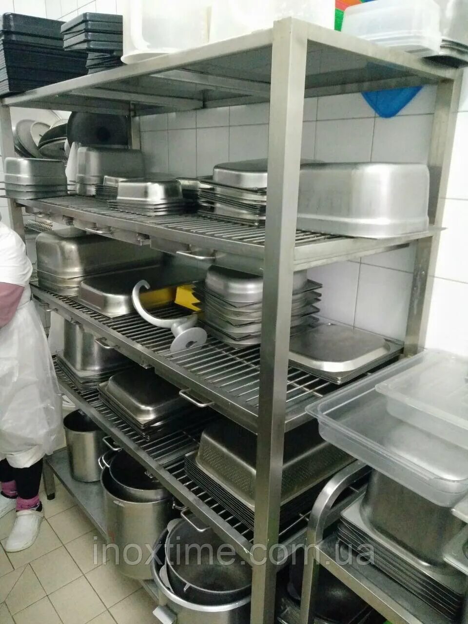 Стеллаж для посуды Проммаш СПП-02. Стеллаж для сушки гастроемкостей и противней 600х600х1800мм. Стеллаж для кухонной посуды на пищеблок. Стеллаж для сушки кухонной посуды.