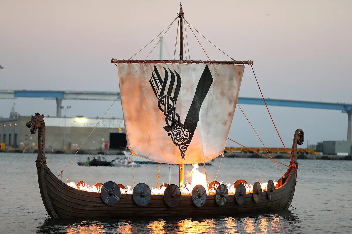 Show ships. Viking Funeral ship.