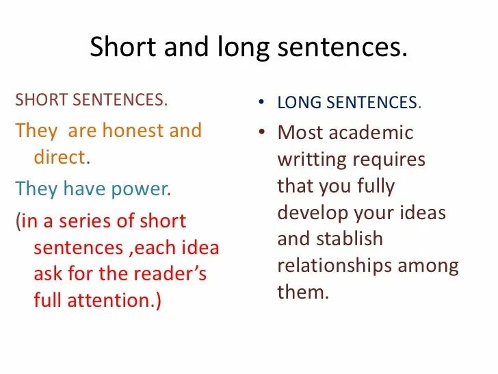 Write short sentences using. Short sentences. Коротко. Short i sentences. Longer sentences.