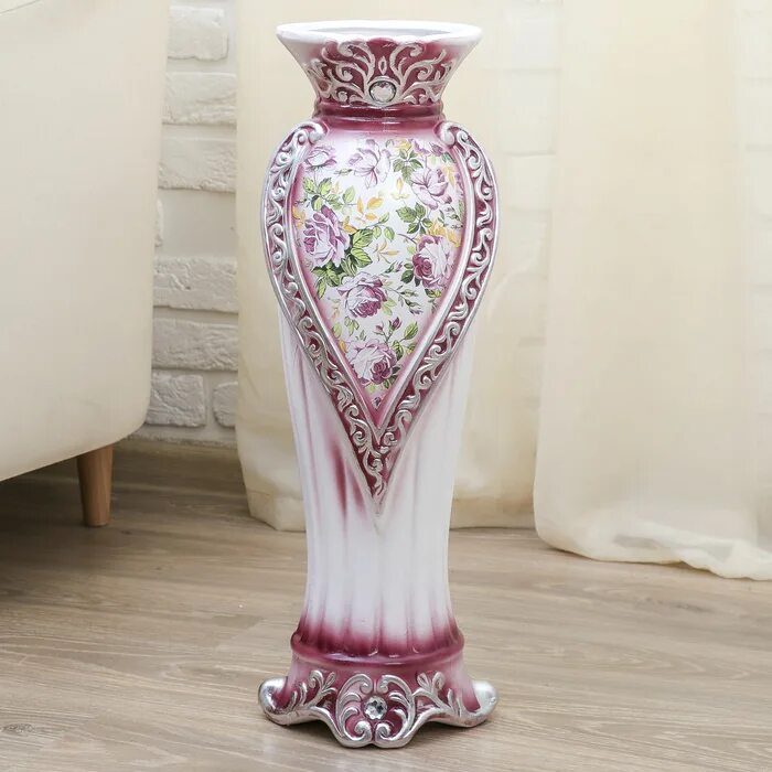 Купить вазу в нижнем тагиле. Ваза 70см Кристалл напольная белый керам. (1) 5179047. Фигурные напольные вазы. Ваза сиреневая. Ваза напольная сиреневая.