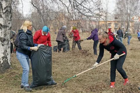 Проведение субботника в школе