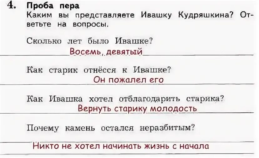 Горячий камень тест с ответами 3 класс. Какими вы представляете Ивашку Кудряшкина. Проба пера задание 3 класс. Проба пера 3 класс русский язык. Каким вы представляете Ивашку Кудряшкина ответьте на вопросы.