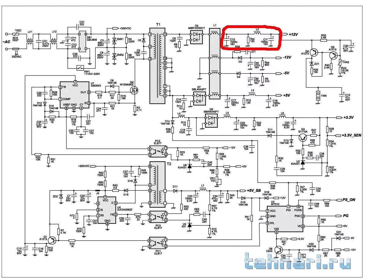 схемы блоков питания aerocool